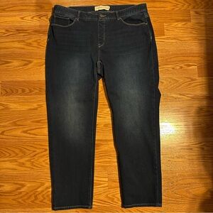 Soft Surroundings Dark Ultimate Denim Pull On Bootcut Jeans size 1X